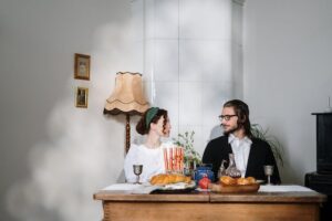 Couple Having Traditional Jewish Food
